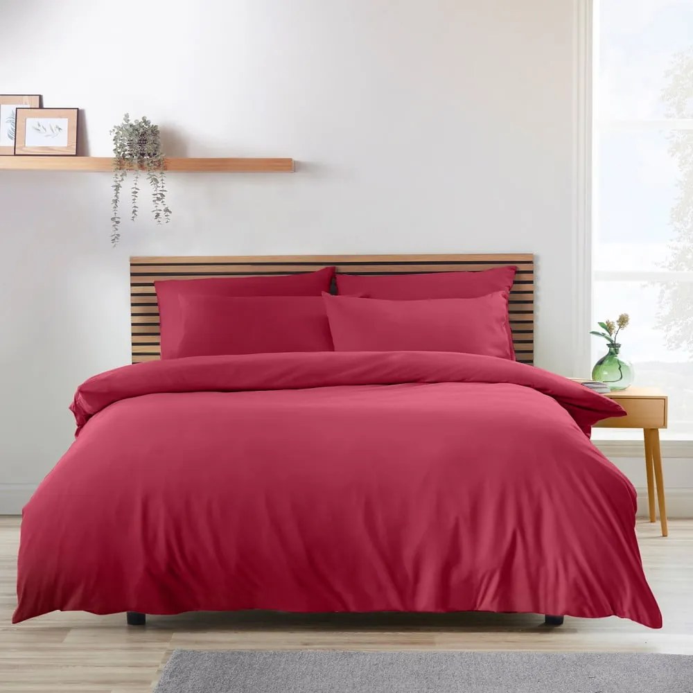 Set copripiumino e federa rosa scuro per letto matrimoniale e per letto esteso 260x220 cm So Soft Non-Iron – Catherine Lansfield