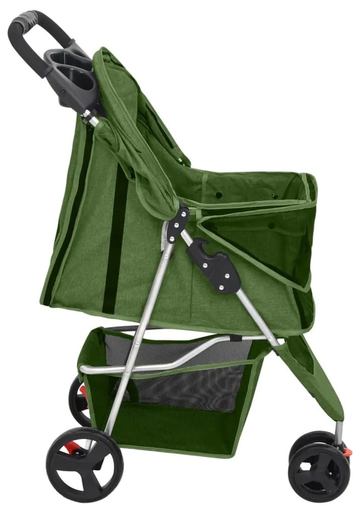 Passeggino per cani pieghevole verde 80x46x98cm tessuto oxford