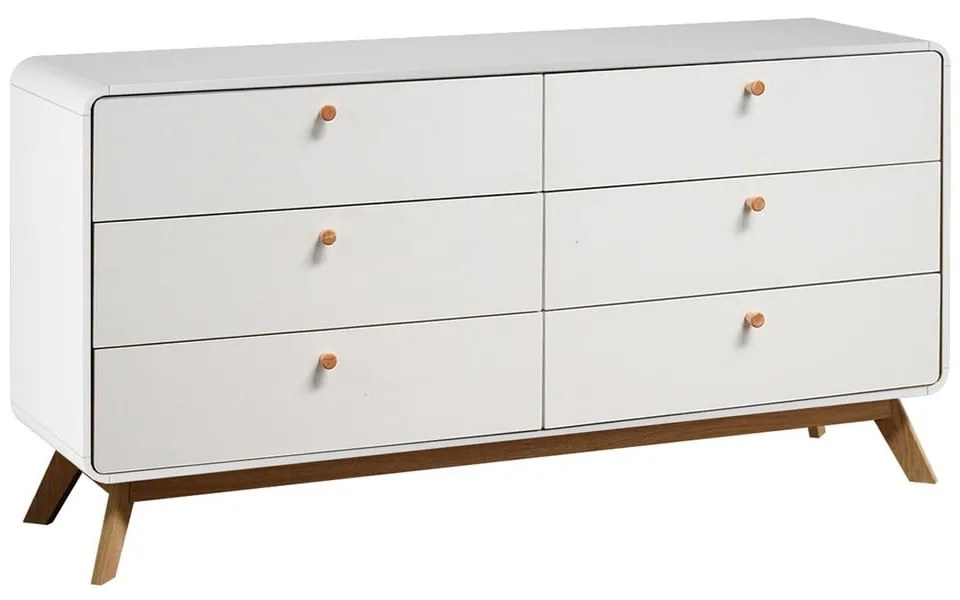 Cassettiera bassa bianca 150x74 cm Caitlin - Støraa