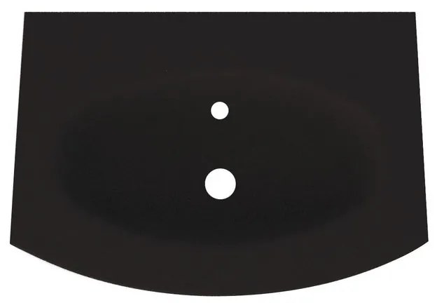 Lavabo a incasso semicerchio Vague in vetro nero
