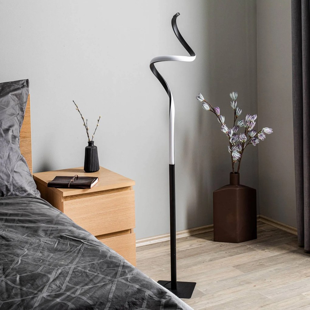 Lindby Kamia piantana LED, nero