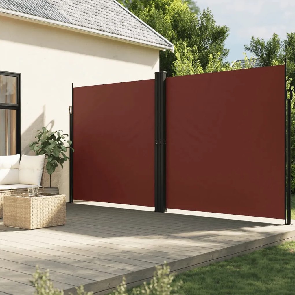 Tenda Da Sole Laterale Retrattile Marrone 220x1200 Cm /