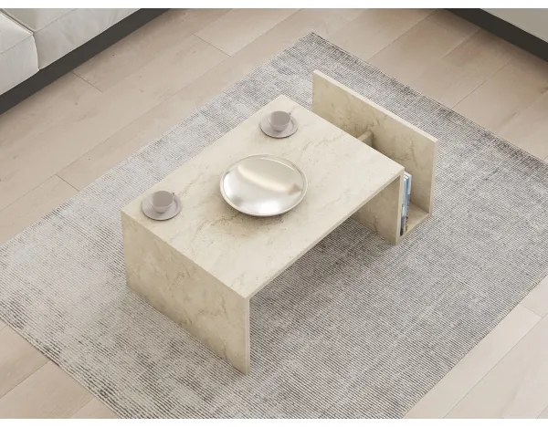 Tavolino da salotto MONEL con finitura effetto marmo beige