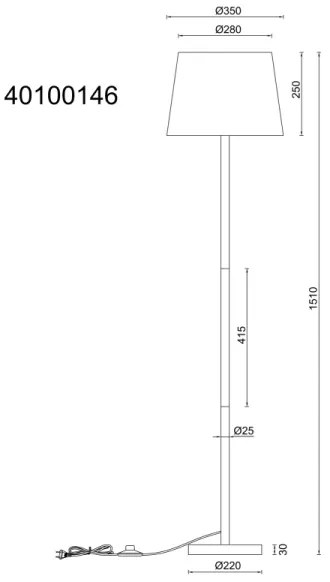 Globo 40100146 - Lampada con piedistallo JORIS 1xE27/40W/230V