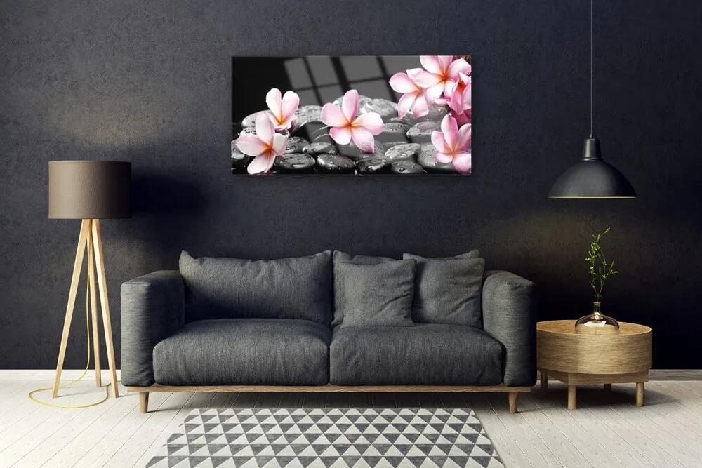 Quadro acrilico Fiore di Plumeria sul muro 100x50 cm