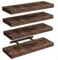 Set 4 Mensole da Parete Quercia in Legno Scaffali a Muro Scaffalatura Multiuso