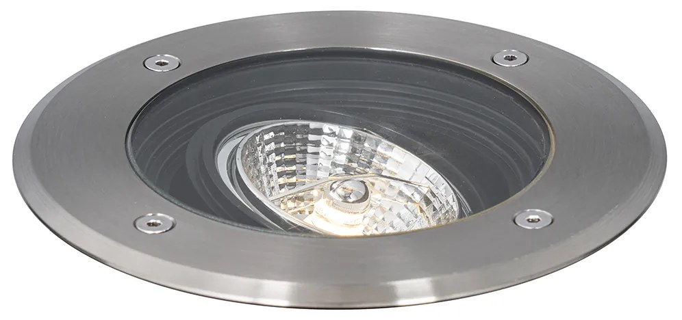 Faretto da terra moderno per esterni in acciaio AR70 orientabile IP65 - Delux