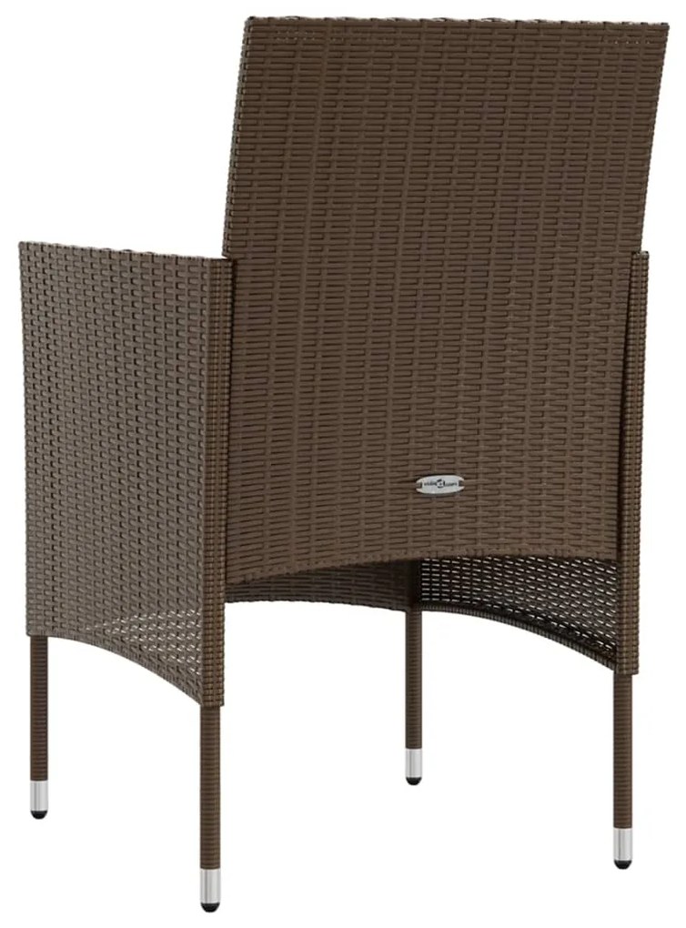 Set Divani da Giardino 8 pz con Cuscini in Polyrattan Marrone