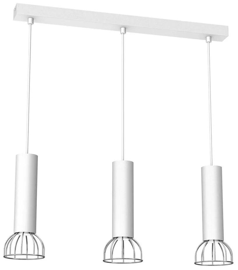 Lampadario su corda DANTE 3xGU10/25W/230V bianco/cromo lucido