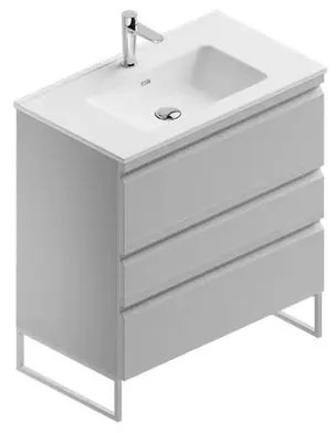 Mobile sottolavabo e lavabo Pull per vasca centrale artico in mdf L 80 x H 56 x P 46 cm 3 cassetti