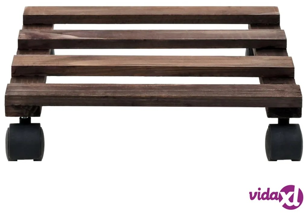 vidaXL Pedane con Ruote per Piante 4 pz in Legno di Cedro 25x25 cm