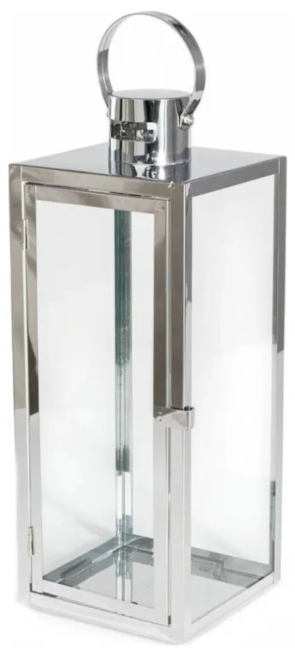 Lanterna decorativa 63 cm in cromo lucido