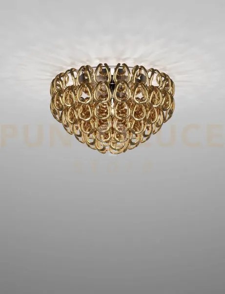 Giogali lampadadario a soffitto 60 cristallo oro e cromo lucido 4 l...