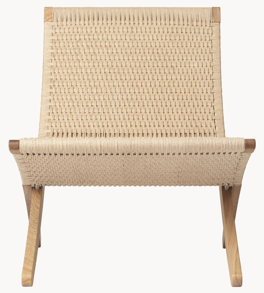 Poltrona lounge pieghevole con seduta e schienale intrecciati a mano Mg501 Cuba