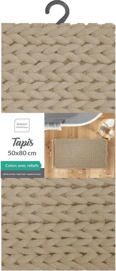 Tappetino per il bagno marrone chiaro 50x80 cm Ariel – douceur d'intérieur