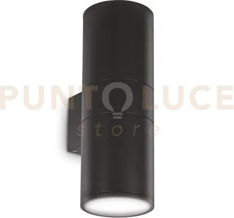 Gun applique esterno ip54 2 luci attacco e27 nero
