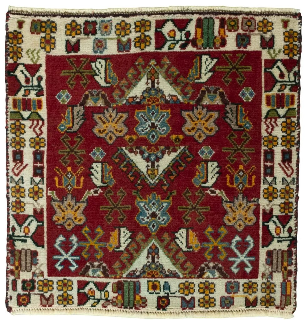 Shiraz Tappeto persiano 60 x 60 Rosso (Iran) Annodato A Mano