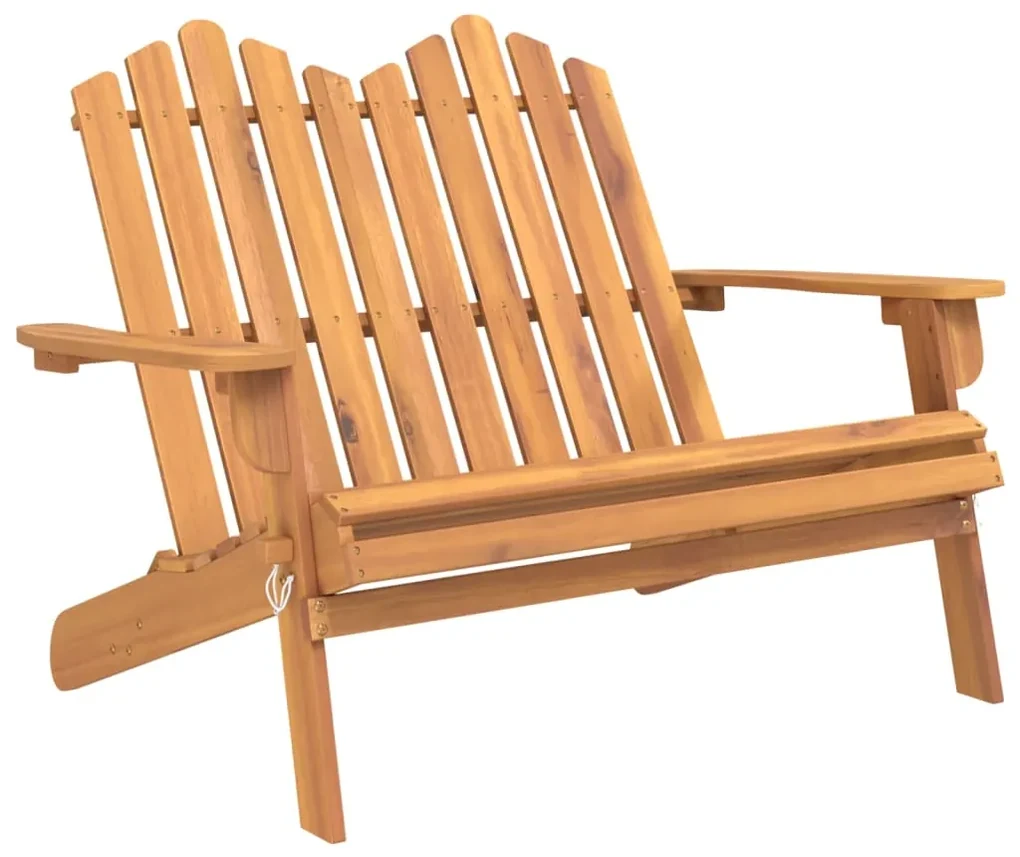 Panchina da giardino adirondack 126 cm legno massello di acacia