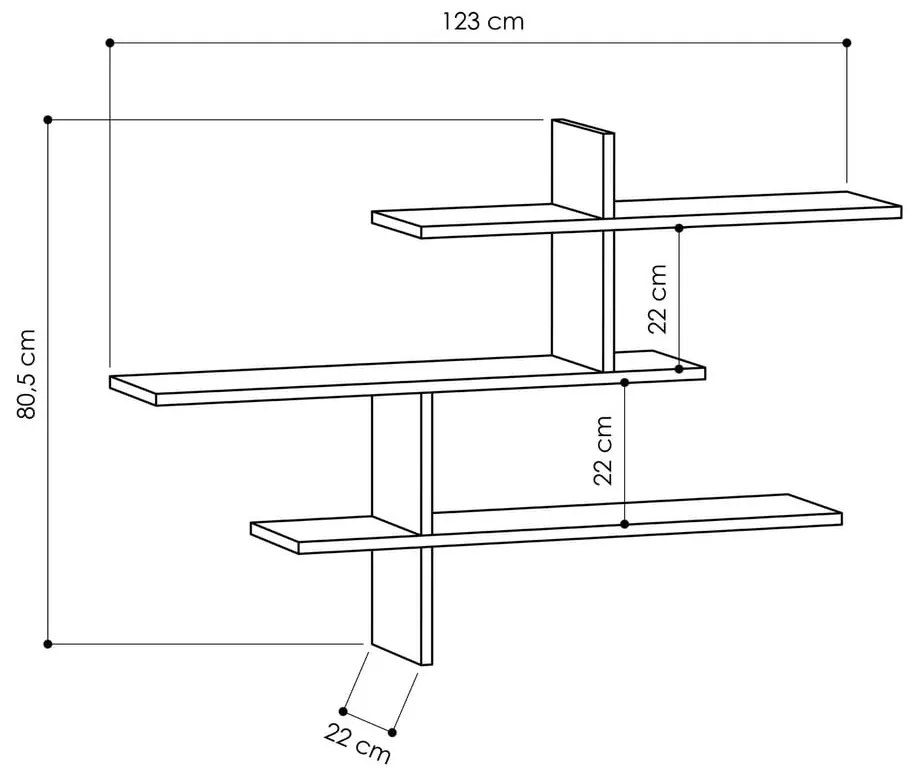 Scaffale a castello antracite 123 cm Leo - Kalune Design