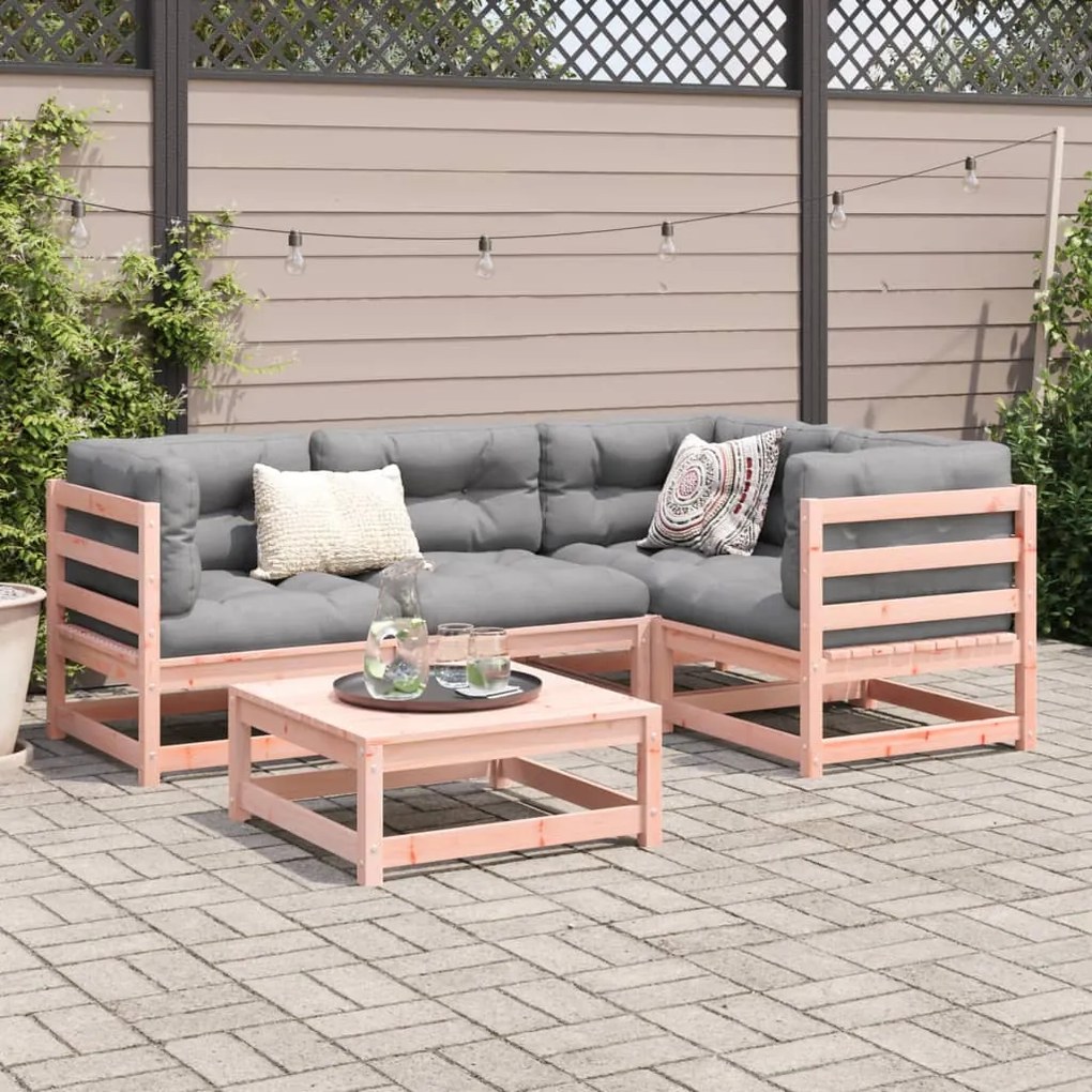 Set divani da giardino 5 pz in legno massello abete douglas