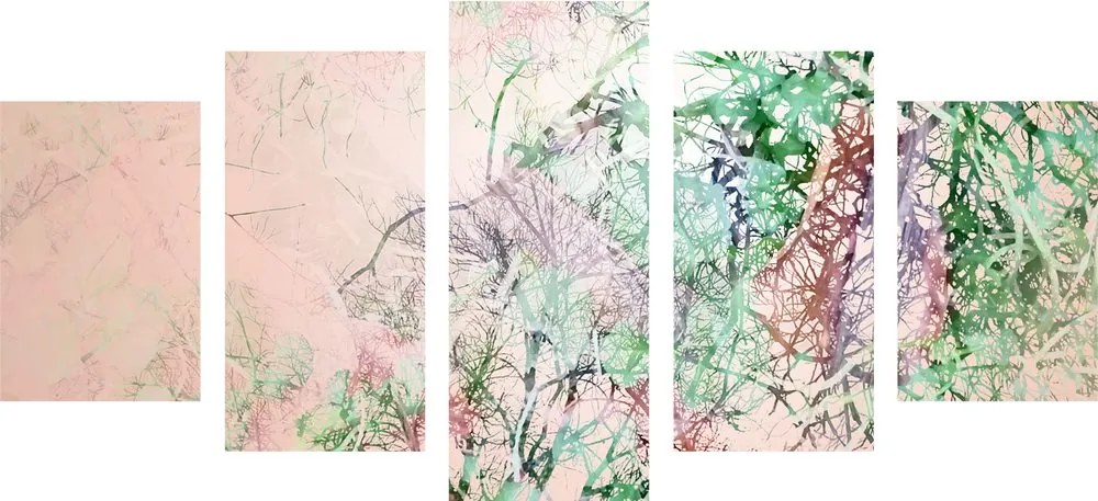 Quadri 5 pezzi – Rami astratti