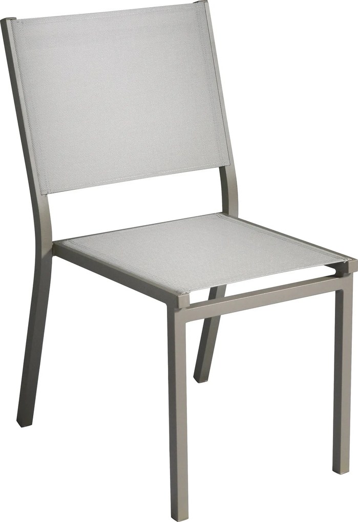 Sedia Impilabile da Giardino 48x57x87 cm in Alluminio Tortora e Textilene Elba Grigio Chiaro...