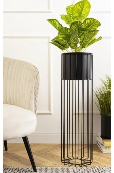 Vaso da fiori in metallo LOFT 70x20 cm nero