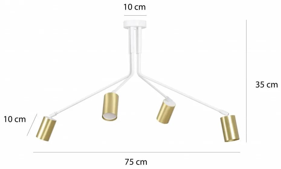 Lampadario a sospensione VERNO 4 White Gold Colore del corpo Bianco