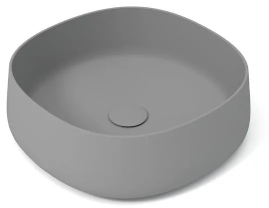 Lavabo da appoggio PADDLE quadrato in ceramica L 42 x H 42 x P 40 cm grigio