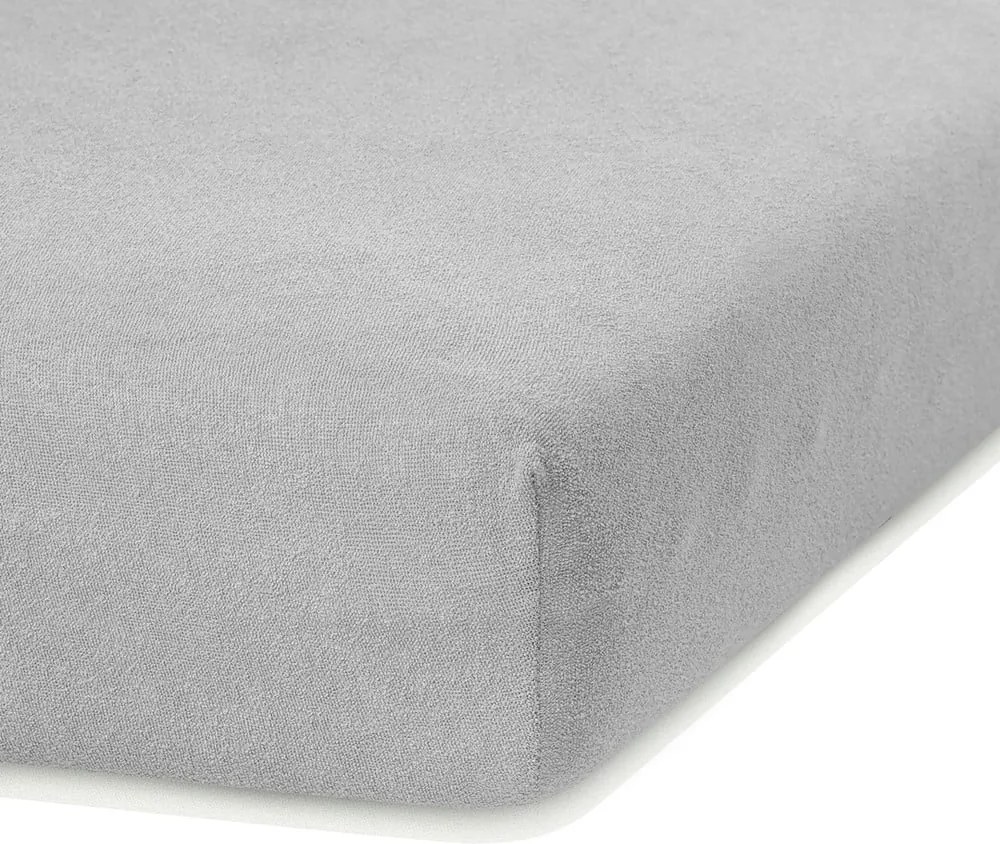 Lenzuolo con angoli grigio chiaro in terry 140x200 cm Ruby – Restilo