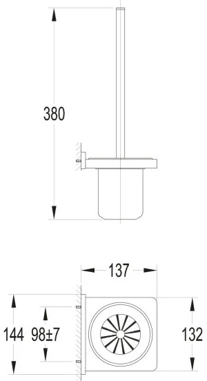 OMNIRES DA70620BL - Porta scopino WC da parete DARLING nero opaco
