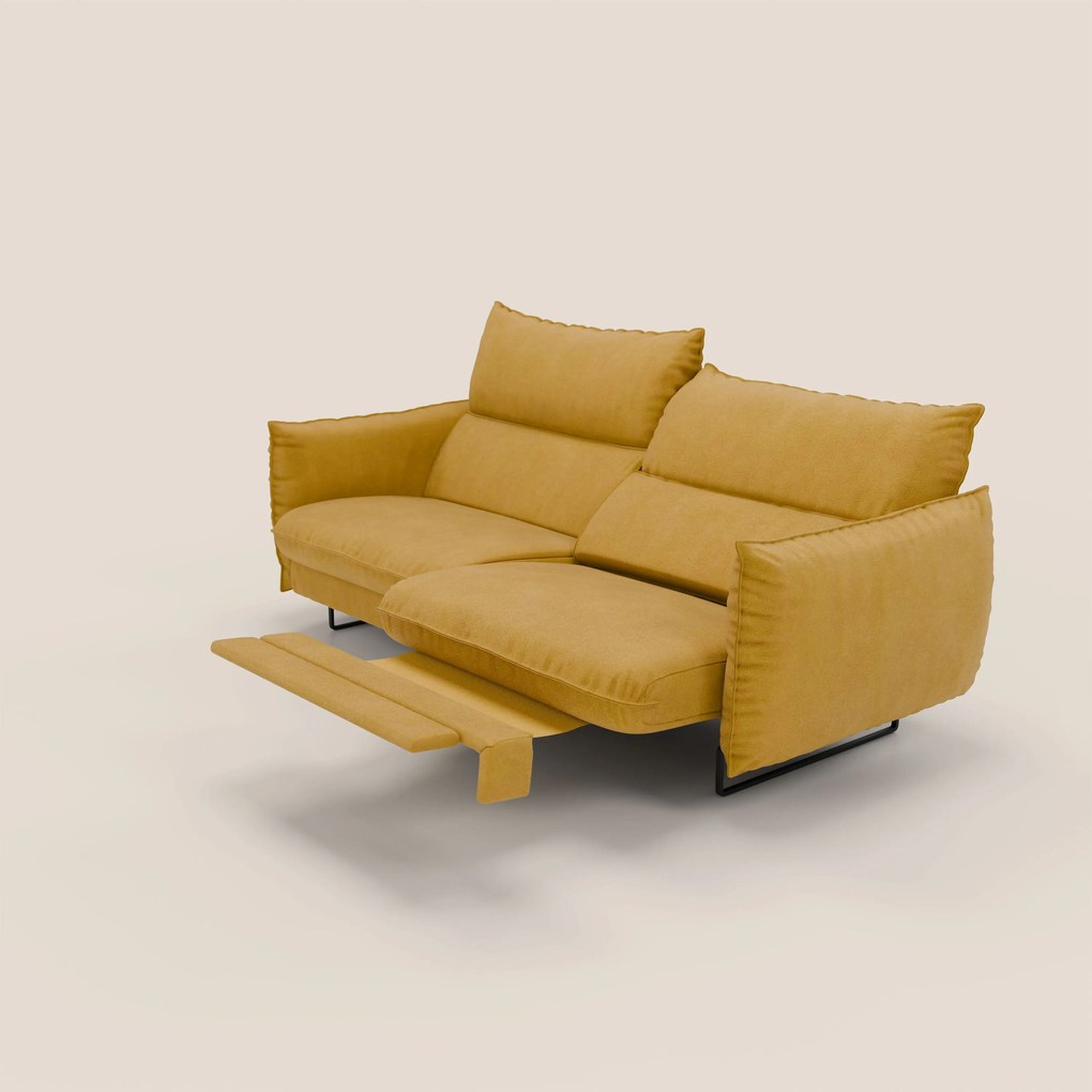 Monamour Divano dal design moderno con opzione relax elettrico in microfibra smacchiabile impermeabile T11 giallo