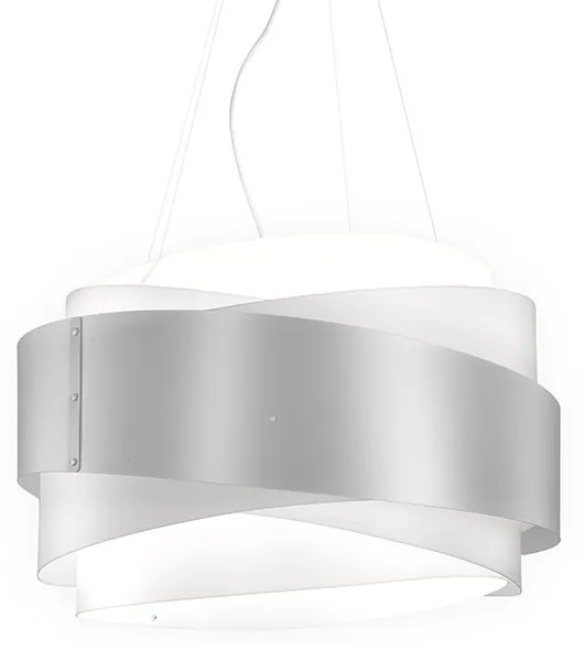 Sospensione Moderna 1 Luce Bea In Polilux Silver D60 Made In Italy