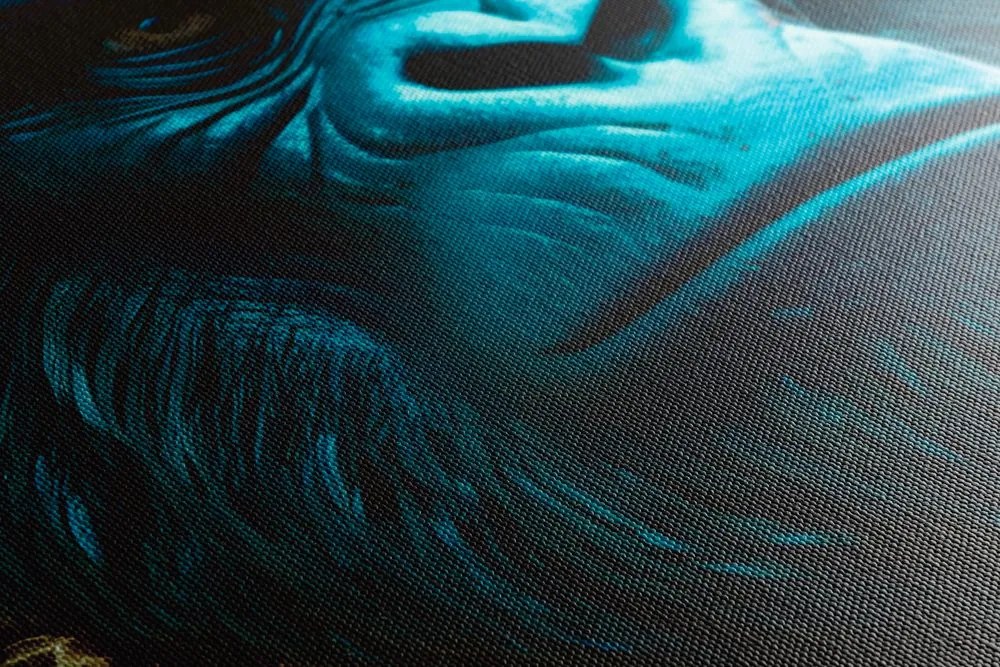 Stampa su tela – Gorilla blu-oro