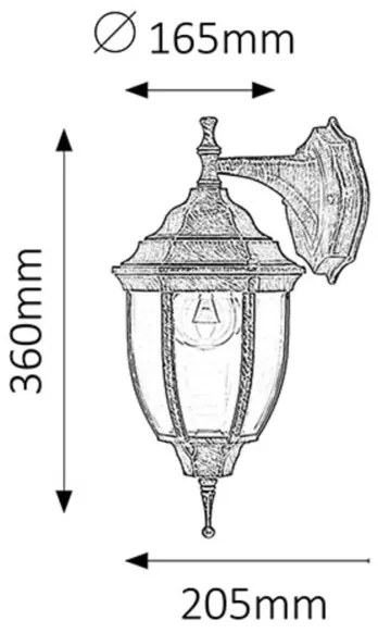 Rabalux 8451 - Applique da esterno NIZZA 1xE27/60W/230V
