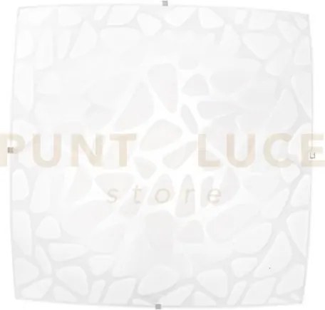 Plafoniera island bianca 3 luci attacco e27 40x40x10cm in vetro sat...