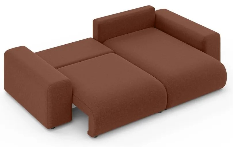 Divano angolare color mattone allungabile/con contenitore (con composizione variabile) Luma – Ropez