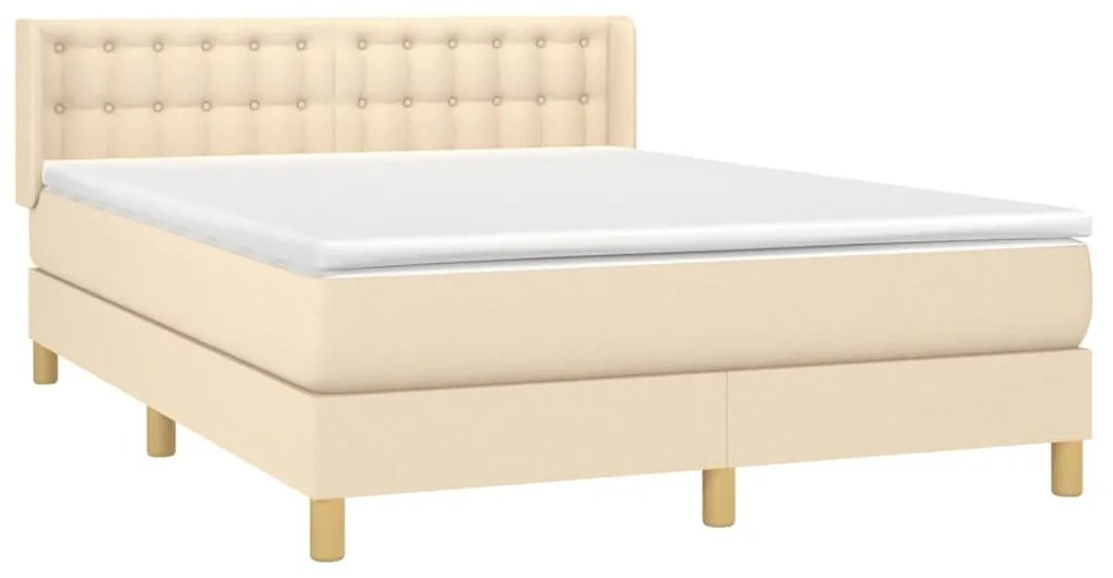 Giroletto a molle con materasso crema 140x200 cm in tessuto