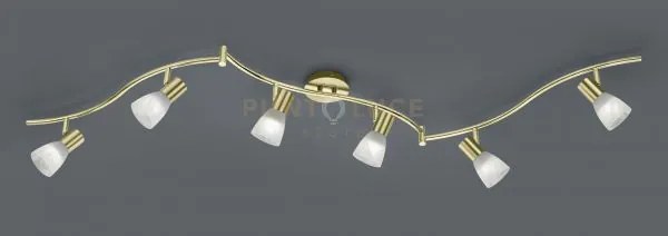 Levisto barra led 6 spots orientabile  ottone + vetro  l.180cm 6 lu...