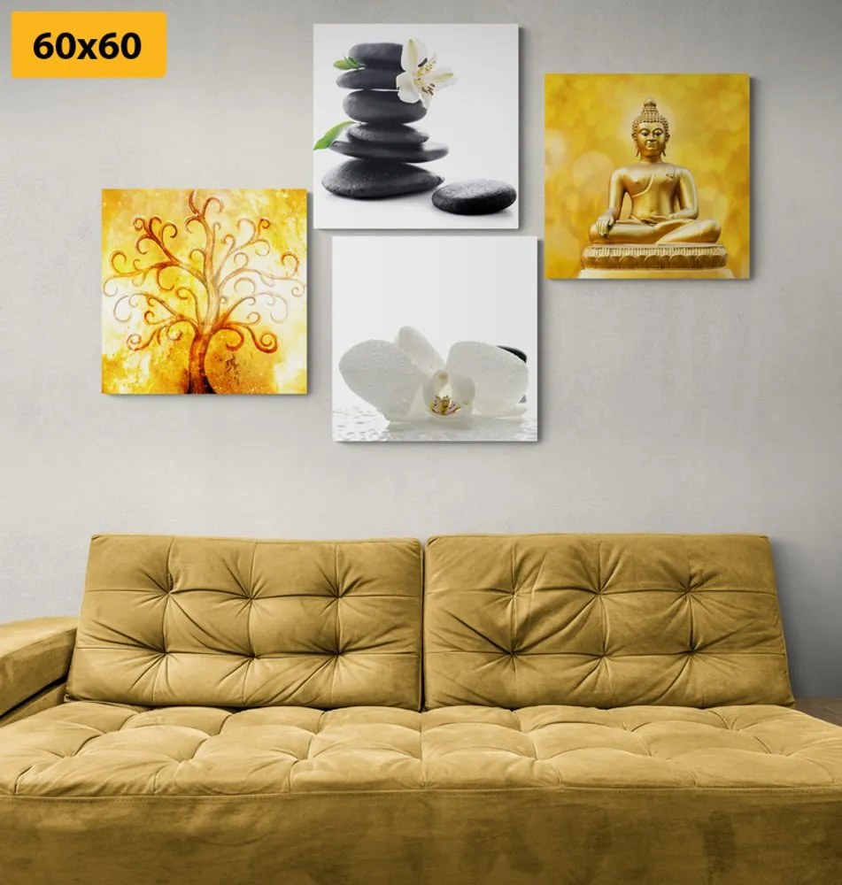 Set di quadri – Feng Shui in bianco e giallo