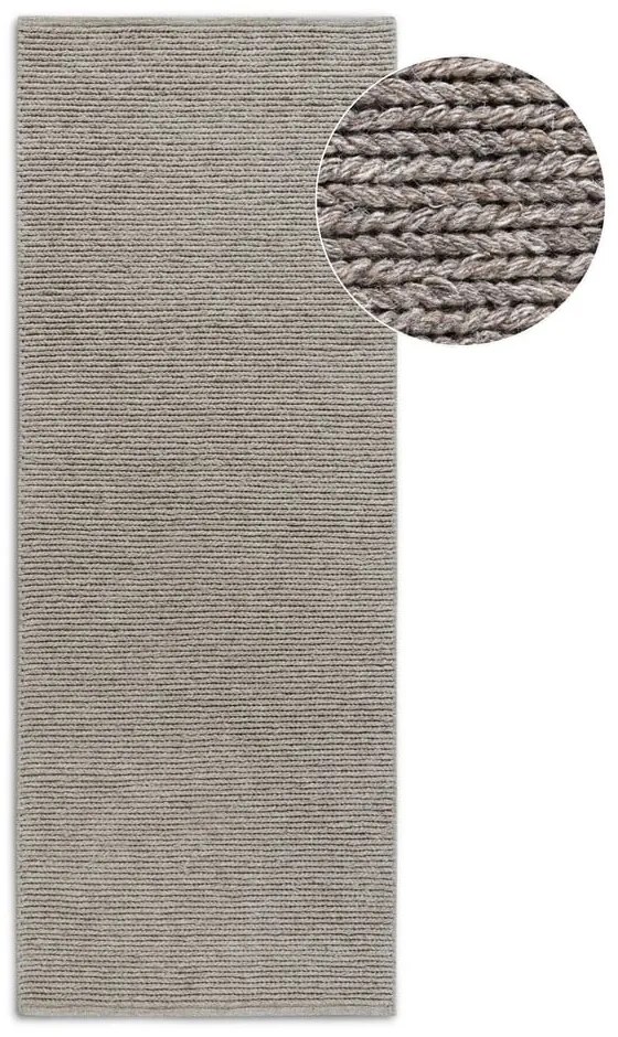Passatoia marrone chiaro in lana tessuta a mano 80x200 cm Francois - Villeroy&amp;Boch