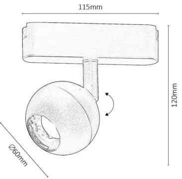 Rabalux 70119-LED Faretto per binario monofase LiTrack LED/5W/24V 4000K