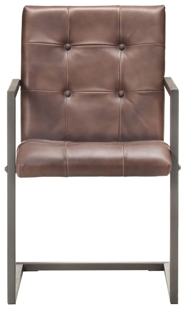 Sedie da pranzo a sbalzo 2 pz marrone anticato in similpelle