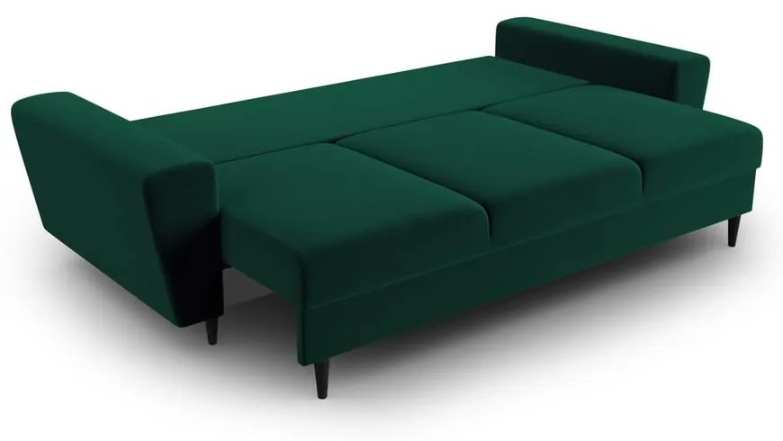 Divano verde allungabile e con contenitore con rivestimento in velluto 235 cm Kyoto – Cosmopolitan Design