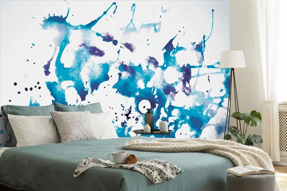 Carta da parati – Acquerello blu in stile astratto