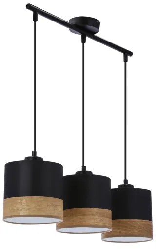 Lampadario a sospensione con filo PORTO 3xE27/60W/230V nero/marrone