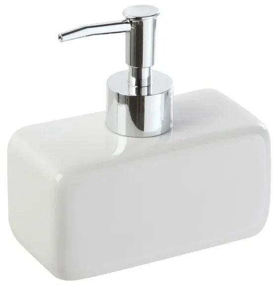 Dispenser Sapone Liquido Rettangolare In Ceramica Bianco Dublino