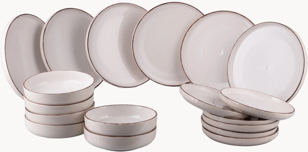 Servizio di piatti dipinto a mano Baita Modern, 6 persone, set da 18