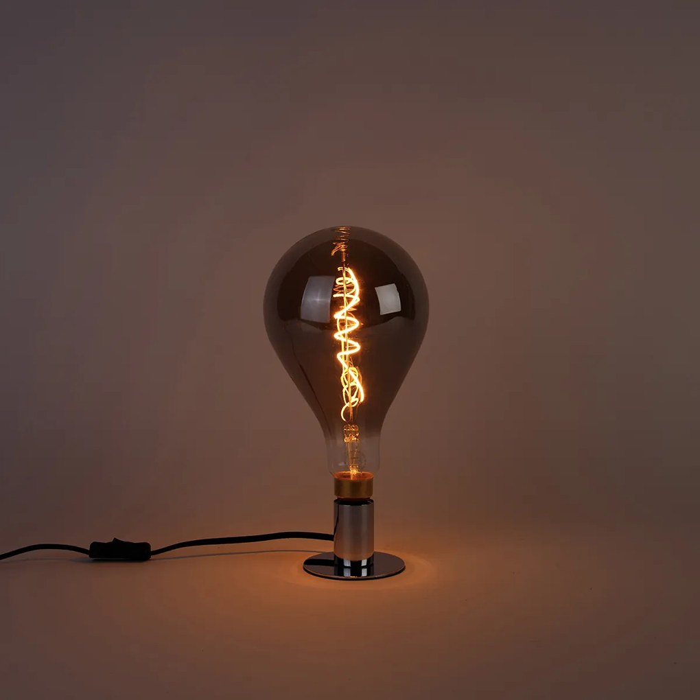Lampadina a filamento a spirale LED E27 dimmerabile A165 fumé 4W 120lm 1800K