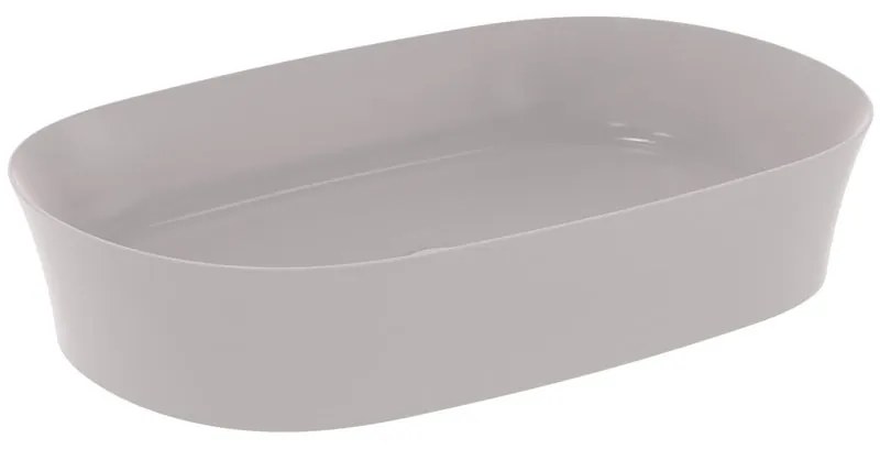 Lavabo da appoggio ovale in ceramica L 60 x H 12 x P 38 cm cemento grigio